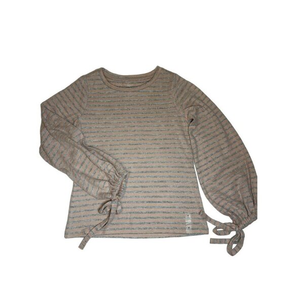 Ana XS Striped‎ Long Sleeve Top With Tie Cuffs Polyester & Spandex NEW - Picture 1 of 5